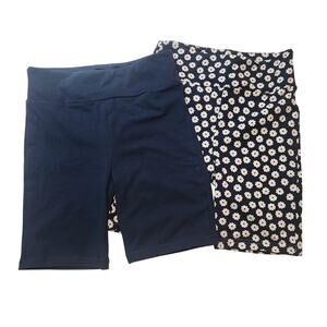 NWT LulaRoe Biker Short Lot, Small, Blue & Blue Floral